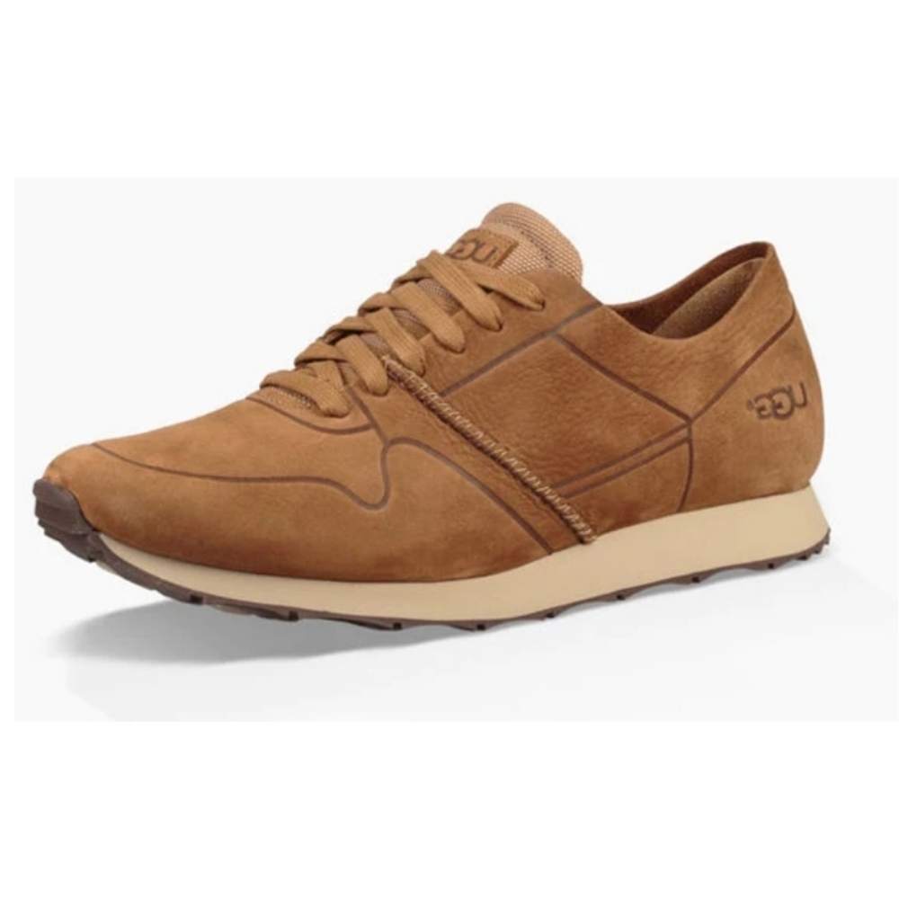Ugg Trigo Sneakers Chestnut Brown Nubuck Leather Mens Size 13 Embossed Insole